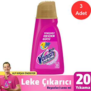 Leke Çıkarıcı Sıvı Gold Pembe 20 Yıkama, 1 Litre X 3 Adet