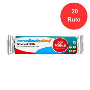 Çöp Torbası Battal Boy mavi 72 X 95 Cm. 300 Gr. 20 rulo