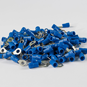 100 Adet Yuvarlak 1.5 - 2.5 Mm2 M6 Mavi İzoleli Kablo Pabuç