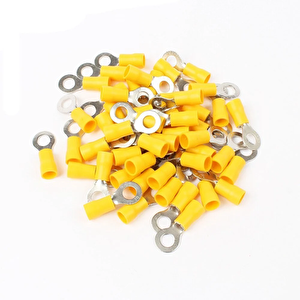 100 Adet Yuvarlak 4 - 6 Mm2 M5 Sarı İzoleli Kablo Pabuç