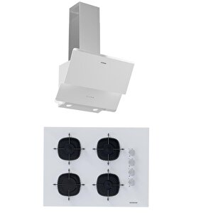2'li Beyaz Cam Ankastre Set 3490 Oslo -cs5665w01 65cm Cam Ocak