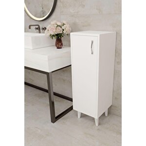 Tek Kapaklı 3 Raflı Banyo Dolabı Havlu Dolabı Sabunluk Kiler Dolabı Erzak Dolabı Ekmek Dolabı Beyaz