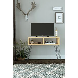 Meşe Salon Oturma Odası Tv Ünitesi Tv Sehpası Ayaklı Tv Ünitesi Tv Standı Kitaplık Duvar Rafı Meşe