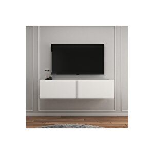 Beyaz 90 Cm Tv Ünitesi Tv Sehpası Duvar Rafı Kitaplık Beyaz