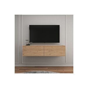 Meşe 120 Cm Tv Ünitesi Tv Sehpası Duvar Rafı Kitaplık Meşe