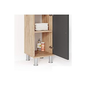 Tek Kapaklı 3 Raflı Çok Amaçlı Banyo Dolabı Mutfak Dolabı Havlu Dolabı Erzak Dolabı