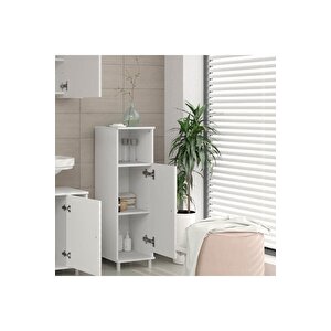 Tek Kapaklı 3 Raflı Çok Amaçlı Banyo Dolabı Mutfak Dolabı Havlu Dolabı Erzak Dolabı Beyaz