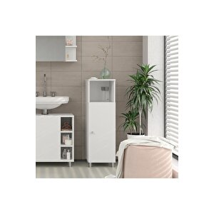Tek Kapaklı 3 Raflı Banyo Dolabı Havlu Dolabı Sabunluk Kiler Dolabı Erzak Dolabı Çamaşır Dolabı Beyaz