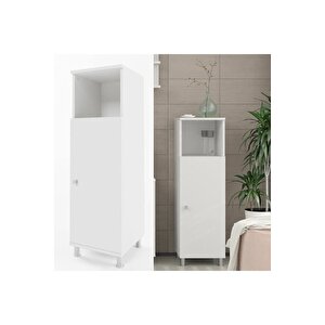 Tek Kapaklı 3 Raflı Banyo Dolabı Havlu Dolabı Sabunluk Kiler Dolabı Erzak Dolabı Çamaşır Dolabı Beyaz