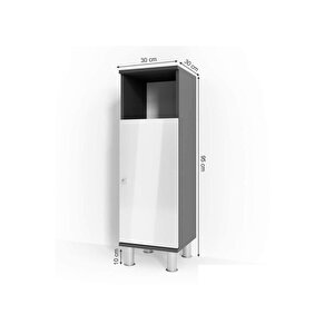 Tek Kapaklı 3 Raflı Banyo Dolabı Havlu Dolabı Sabunluk Kiler Dolabı Erzak Dolabı Çamaşır Dolabı