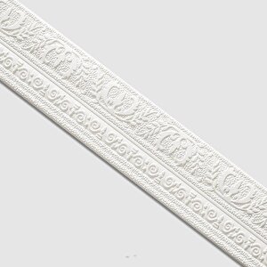 4 Adet 8x110 Cm Kendinden Yapışkanlı Başak Model Motifli Beyaz Esnek Duvar Çıta Çerçeve Süpürgelik