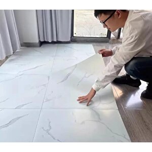 Yapışkanlı Yer Zemin Ve Duvar Kaplama Paneli Arkası Kauçuklu 60x60cm Floor Pvc Banto Wc Paneli 605