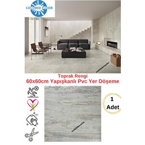 Kendinden Yapışkanlı Yer Zemin Ve Duvar Kaplama Paneli Arkası Kauçuklu 60x60cm Floor Pvc Panel 607