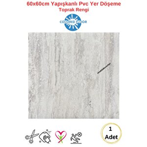 Kendinden Yapışkanlı Yer Zemin Ve Duvar Kaplama Paneli Arkası Kauçuklu 60x60cm Floor Pvc Panel 607