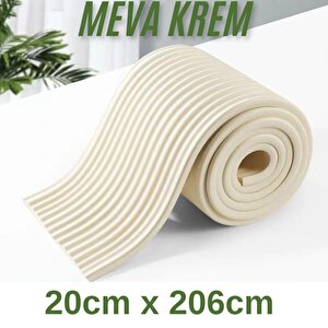 20cm X 206cm Kendinden Yapışkanlı Sünger Meva Duvar Lambirisi Krem Salon Ofis Kaplama Paneli