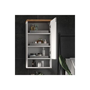 Tek Kapaklı Askıda 4 Raflı Banyo Dolabı Havlu Dolabı Sabunluk Kiler Dolabı Erzak Dolabı Ekmek Dolabı
