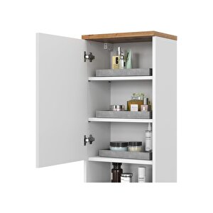 Tek Kapaklı Askıda 4 Raflı Banyo Dolabı Havlu Dolabı Sabunluk Kiler Dolabı Erzak Dolabı Ekmek Dolabı