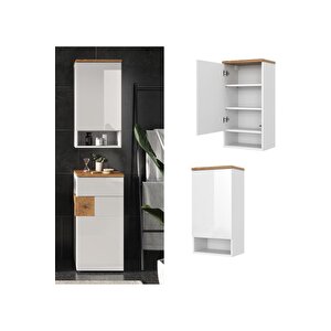 Tek Kapaklı Askıda 4 Raflı Banyo Dolabı Havlu Dolabı Sabunluk Kiler Dolabı Erzak Dolabı Ekmek Dolabı