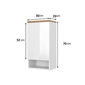 Tek Kapaklı Askıda 4 Raflı Banyo Dolabı Havlu Dolabı Sabunluk Kiler Dolabı Erzak Dolabı Ekmek Dolabı