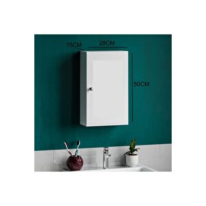 Tek Kapaklı 2 Raflı Askıda Banyo Dolabı Havlu Dolabı Sabunluk Kiler Dolabı Banyo Üst Dolap