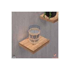 Atlantik Çam Uçan Duvar Rafı 3 Adet Dekoratif Raf Çiçeklik Mumluk Dekoratif Çiçeklik