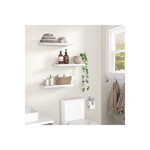Beyaz Uçan Duvar Rafı 3'lü Set (40-40-40)