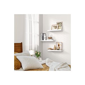 Beyaz Uçan Duvar Rafı 3'lü Set (40-40-40)