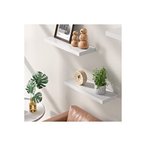 Beyaz Uçan Duvar Rafı 3'lü Set (40-40-40)