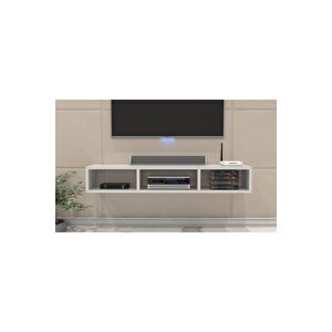Beyaz 130 Cm Modern Tv Ünitesi Televizyon Sehpası Askıda Tv Ünitesi