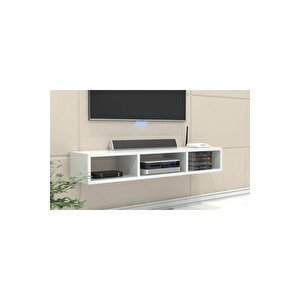 Beyaz 130 Cm Modern Tv Ünitesi Televizyon Sehpası Askıda Tv Ünitesi