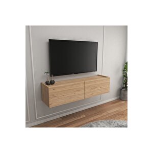 Meşe 100 Cm Tv Ünitesi Tv Sehpası Duvar Rafı Kitaplık