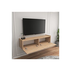 Meşe 100 Cm Tv Ünitesi Tv Sehpası Duvar Rafı Kitaplık