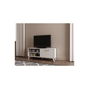 Beyaz 90 Cm Tv Ünitesi Tv Sehpası Kitaplık