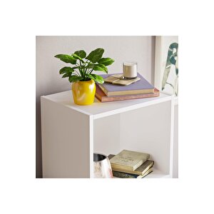 Beyaz 4 Raflı Kitaplık Ofis Ev Dosya Kitap Dolabı Kitap Rafı