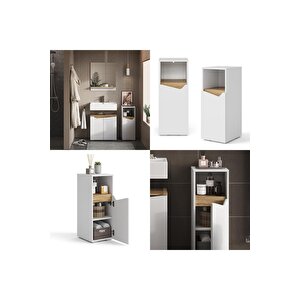 Tek Kapaklı 3 Raflı Banyo Dolabı Havlu Dolabı Sabunluk Kiler Dolabı Erzak Dolabı Ekmek Dolabı