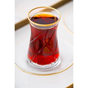 Ametist 6 Kişilik 12 Parça Gold Çay Seti
