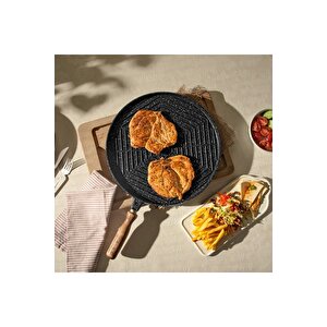 Döküm Grill Çift Taraflı Gözleme Tavası 36 Cm Büyük Boy Tava