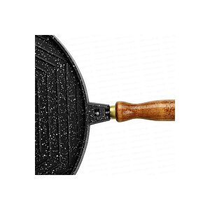Döküm Grill Çift Taraflı Gözleme Tavası 36 Cm Büyük Boy Tava
