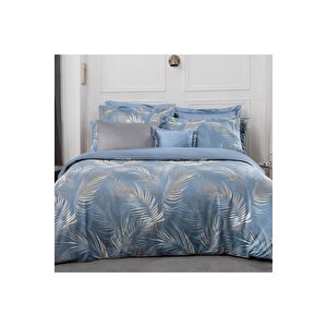 Saturn Jakarlı Nevresim Takımı King Size , .mavi