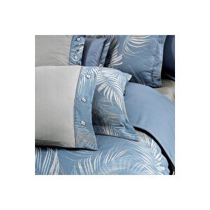 Saturn Jakarlı Nevresim Takımı King Size , .mavi