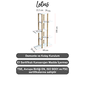 Jest Dekor Konsept Lotus Ahşap Çi̇çekli̇k Beyaz