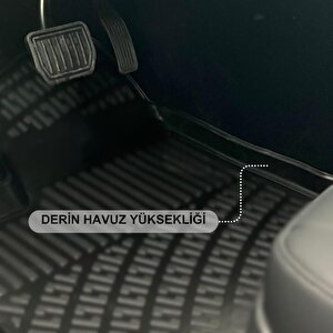 Volkswagen Tiguan All Space 2017 Ile Uyumlu 4d Havuzlu Üniversal Yeni Nesil Pro Paspas Siyah - Universal New Generation Pro Mat With 4d Pool Black