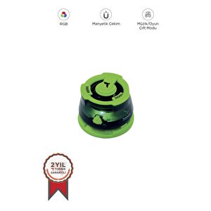 D39 Yeşil Manyetik Rgb Işıklı 5.3  Telefon Tutucu Mini Bluetooth Hoparlör Speaker Yeşil