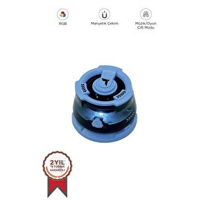 D39 Mavi Manyetik Rgb Işıklı 5.3  Telefon Tutucu Mini Bluetooth Hoparlör Speaker Mavi