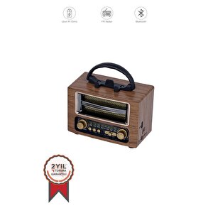 Torima Ns-02 Wooden Nostajik Radyo Bluetooth Hoparlör Ahşap