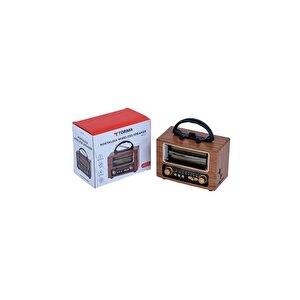 Torima Ns-02 Wooden Nostajik Radyo Bluetooth Hoparlör Ahşap