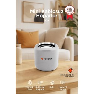 Torima Bluetooth Hoparlör Taşınabilir Speaker D12 Gümüş Gümüş
