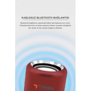 Torima Bluetooth Hoparlör Taşınabilir Speaker D12 Kırmızı Kırmızı