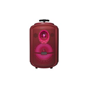Torima Kts-2111 Kırmızı Rgb Ledli Mikrofonlu Tekerlekli Bluetooth Hoparlör Speaker