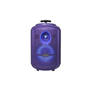 Torima Kts-2111 Mor Rgb Ledli Mikrofonlu Tekerlekli Bluetooth Hoparlör Speaker Mor